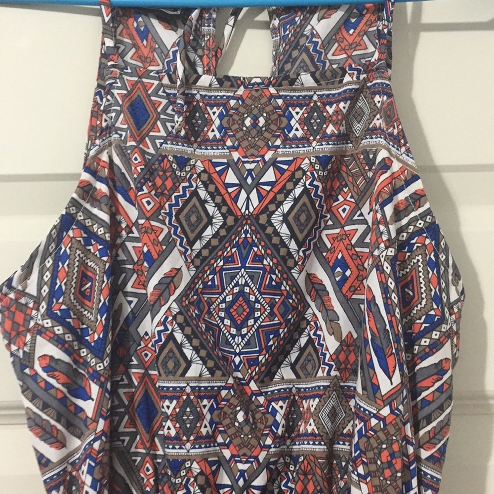 Blue and orange geometric dress ⭕️